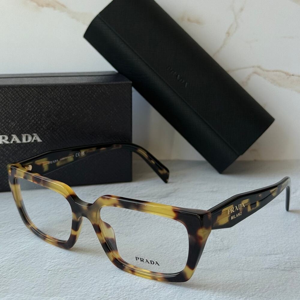 NEW Prada PR D02V Tortoise Brown Rectangular Frames - Picture 2 of 7